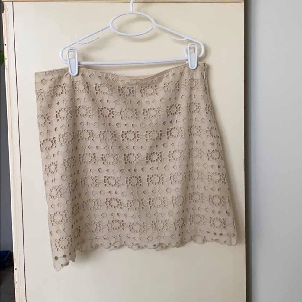 J.Crew Eyelet Scalloped Mini Skirt size 4